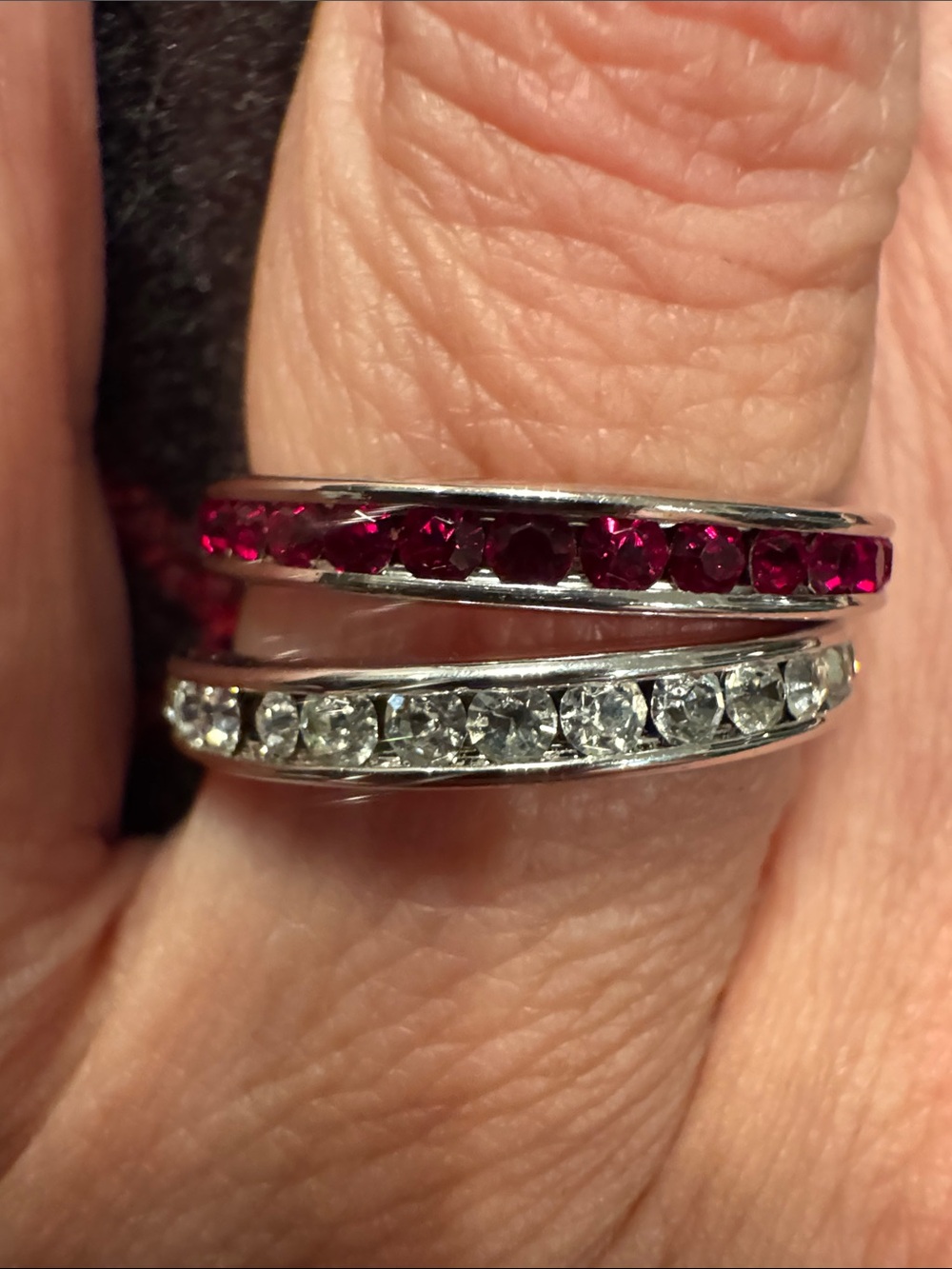 Cubic zirconia 18k Gold, electroplated stackable rings choice one - Picture 3 of 4
